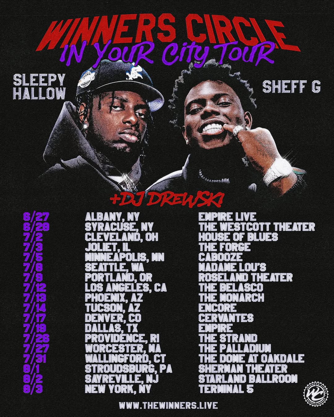 Sleepy Hallow Winners Circle In Your City Tour Poster 2025